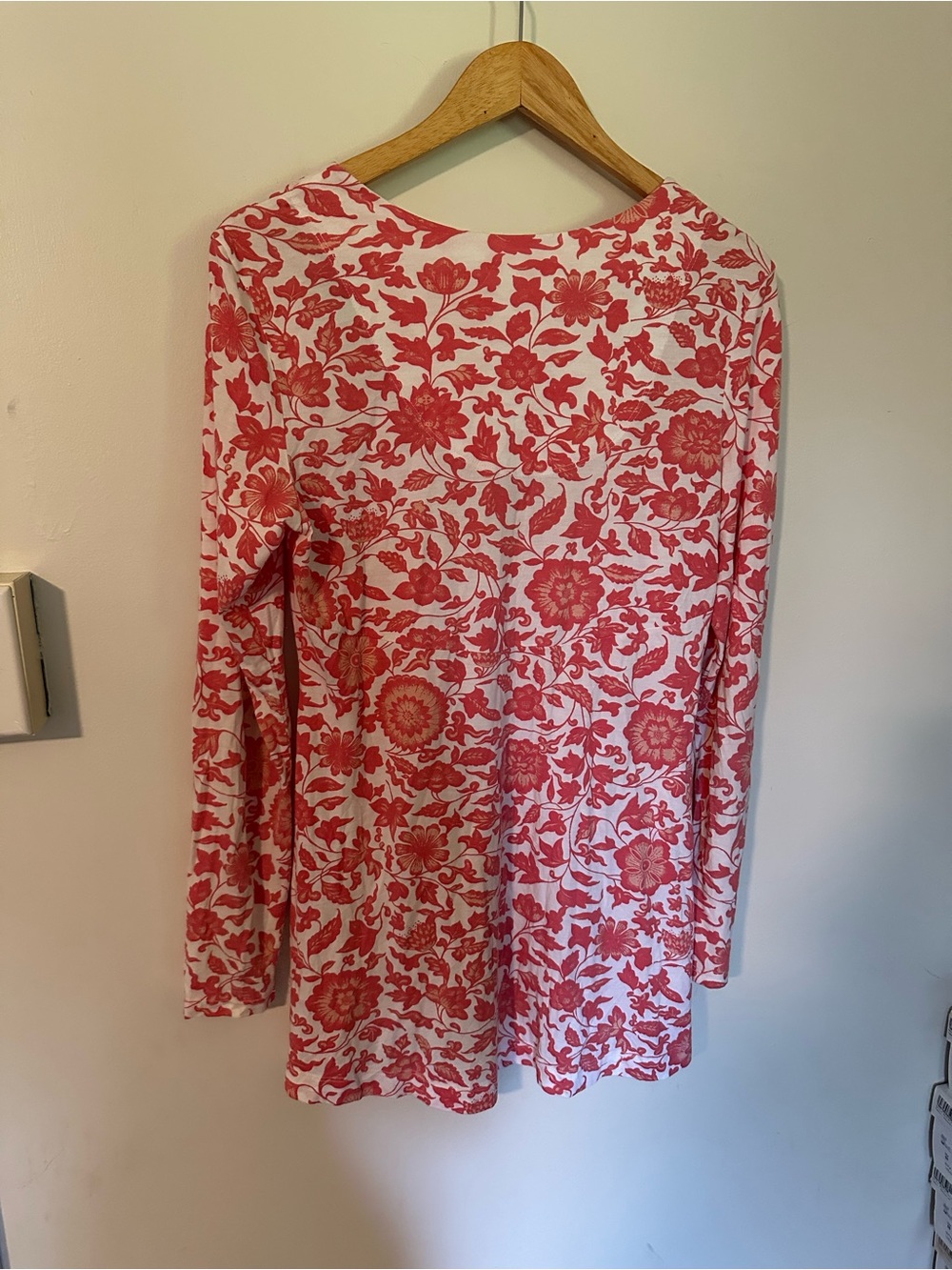 Peruvian Connection floral long sleeve tunic top medium - Picture 4 of 4